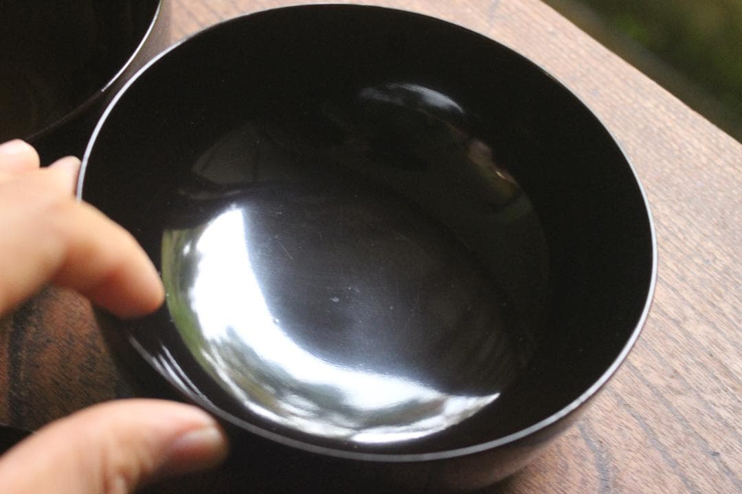 時代逸品！塗分け螺鈿黒漆に風情ある見返小槌蒔絵のお椀2