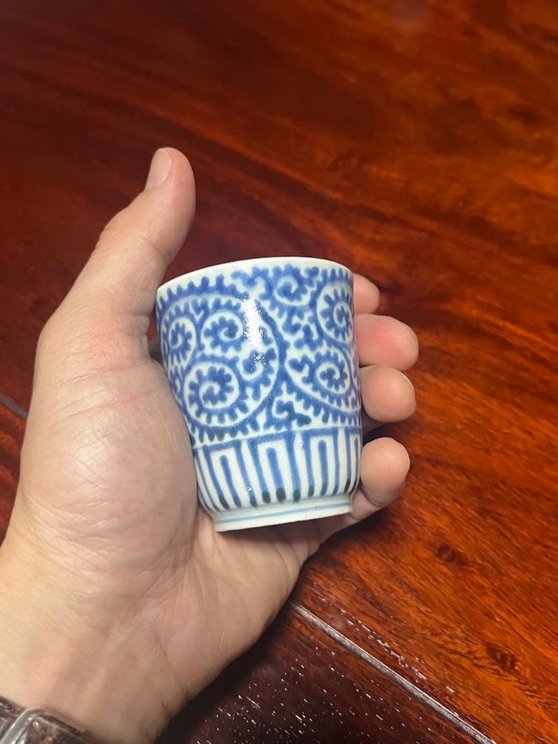 古伊万里　蛸唐草　唐草　たこ唐草　覗き猪口　のぞき　酒器　民藝　民芸　柿右衛門