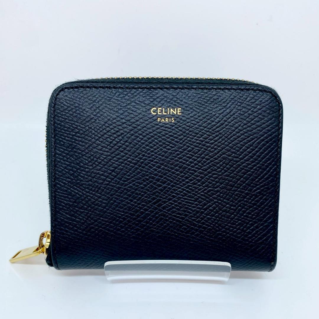 た*か様 【CELINE】 コンパクト ジップ ウォレット ケース ブラッ