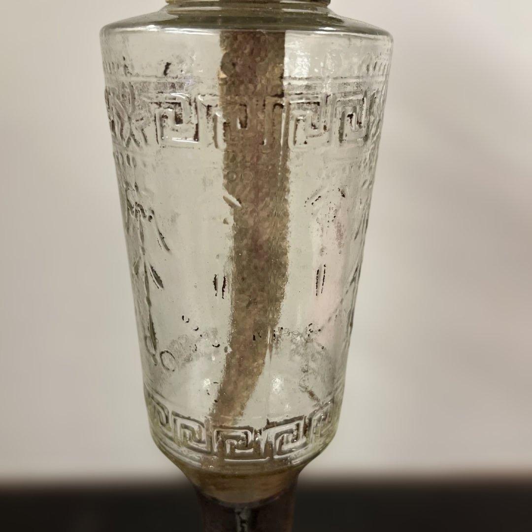 ガラス エンボス オイルランプ フリルホヤ 送料無料