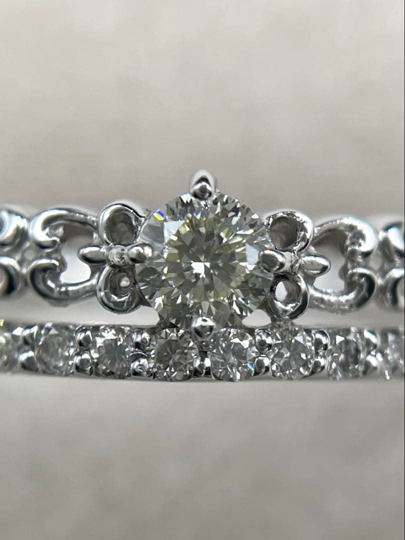 千話JL190★高級 ダイヤモンド0.325ct pt950 リング 鑑定書付