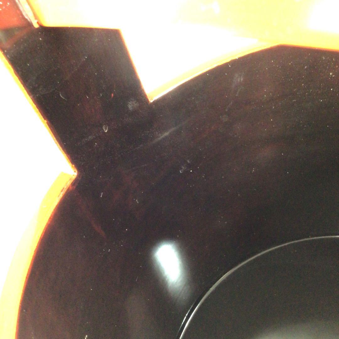 Ｍ７４８　水指　『塗師　岡本陽斎作』『朱塗』『手桶水指』　共箱　茶道具