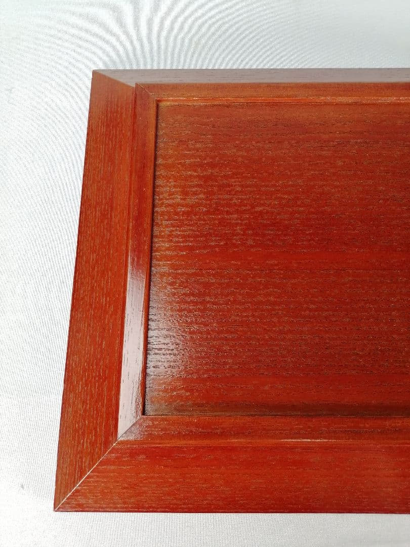 【茶道具】象彦造　笹蒔絵桐春慶塗四方盆　干菓子器　菓子盆167