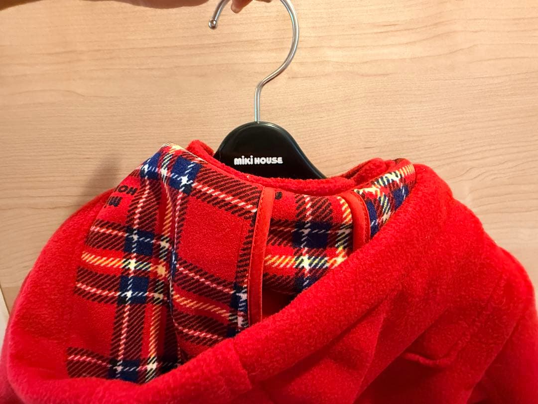 Mikihouse フード付きダッフルコート 90サイズ レッド