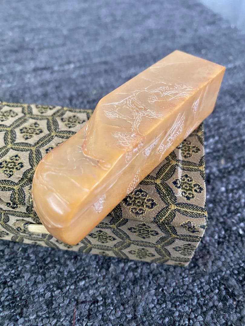 碓下黄・岱下黄 印材 落款印 中国古印材 豪刻 判子 印鑑 印泥 書道 硯