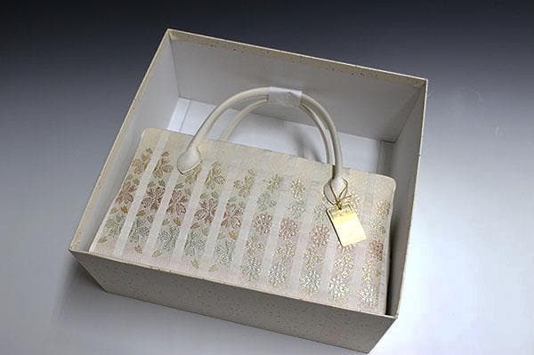 新品未使用品　京都 西陣織正絹帯地使用　利休バッグお茶席　25068