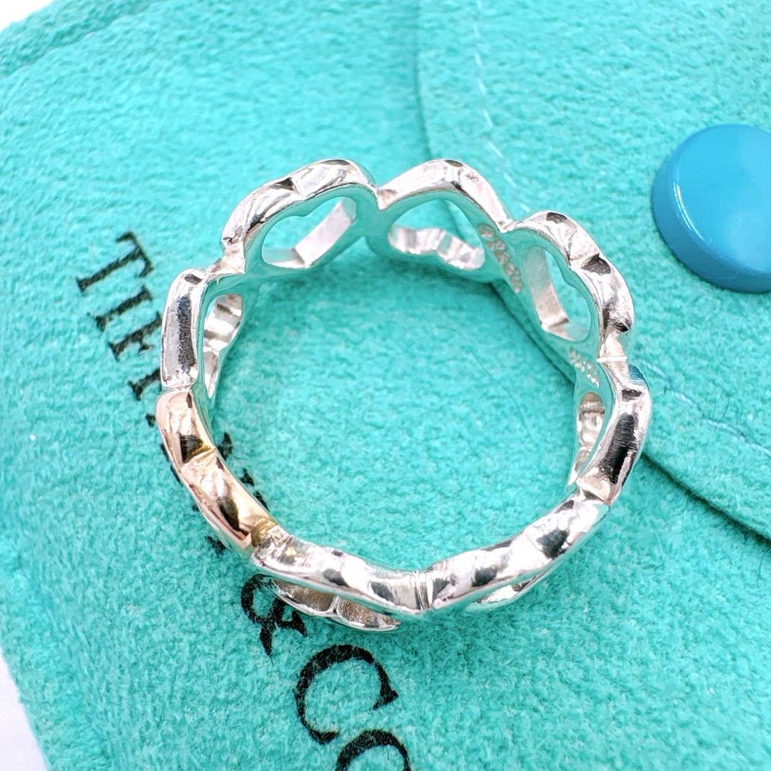 美品 オールドティファニー センチメンタルハート 11.5号 シルバー k18