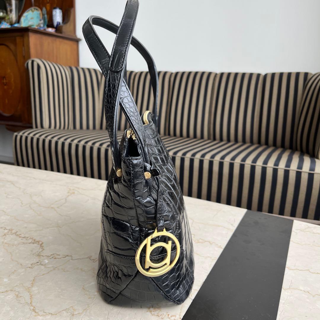 ボーグラン JRA 376 クロコダイル 黒 レディース トートバッグ