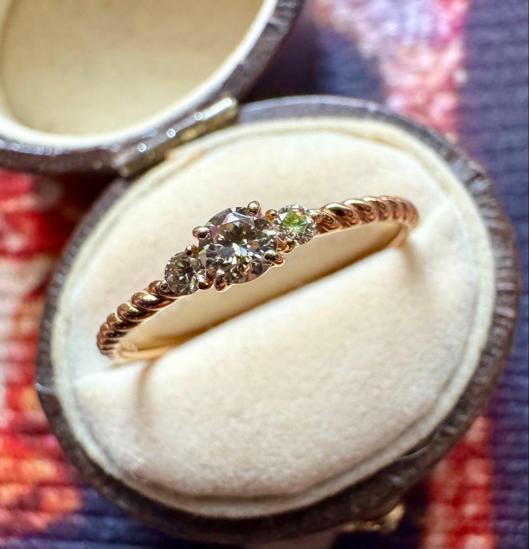 K18YG*18号*ダイヤモンドリング*大きめサイズ*指輪