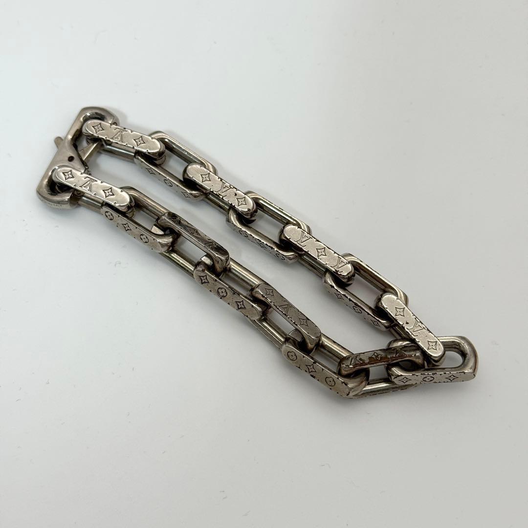 ルイヴィトン ブレスレット コリエ チェーン モノグラム シルバー メンズ