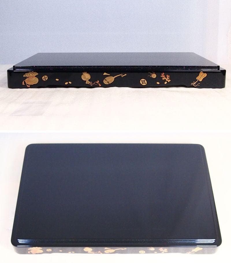 高級 未使用 輪島塗 わじま慶塚 螺鈿 宝尽くし蒔絵 置物台 香炉台