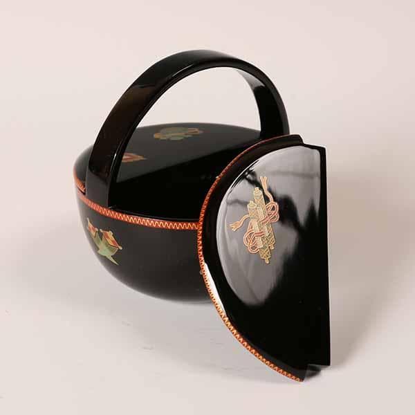 弦付宝尽蒔絵茶器 井筒英文 【茶道具】