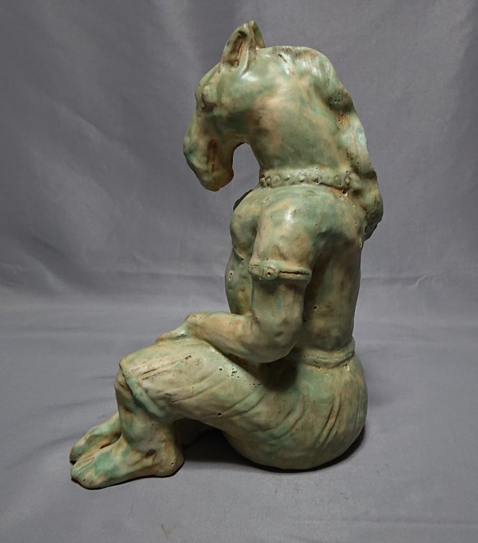 コレクター収集品 ミヤンマー モン族緑釉陶 山羊俑 16世紀後期 出土品 出品