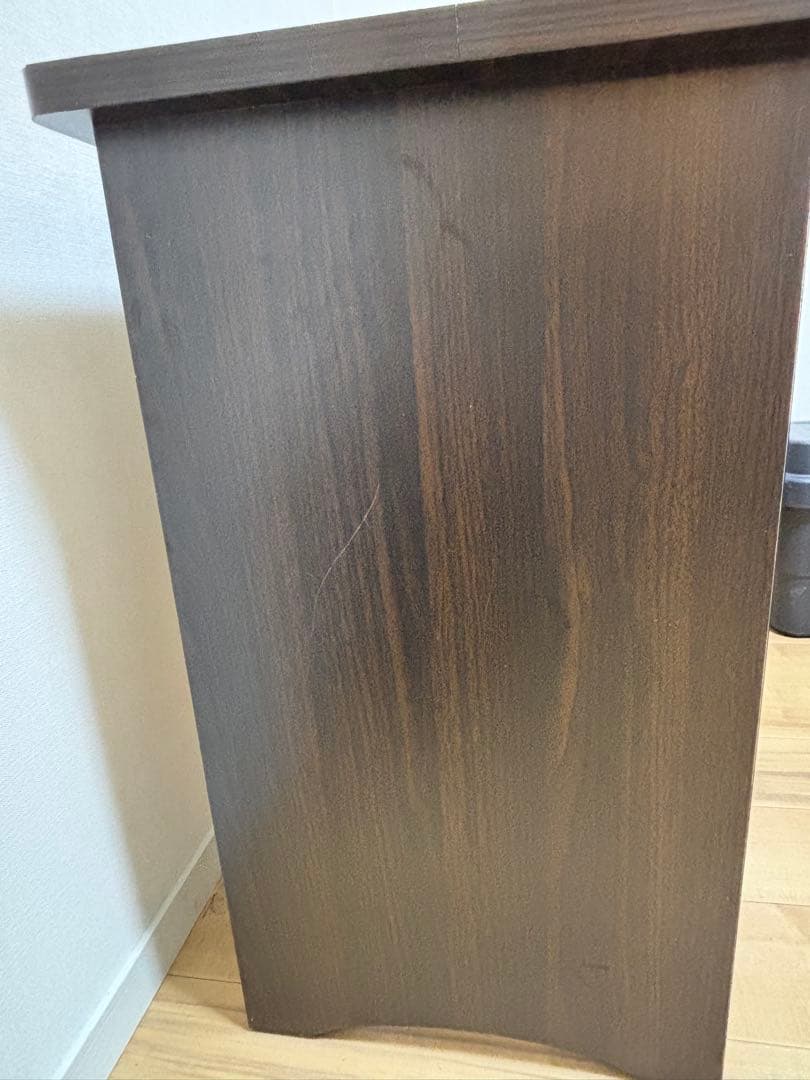 ネイルテーブル ダークブラウン 引き出し付き