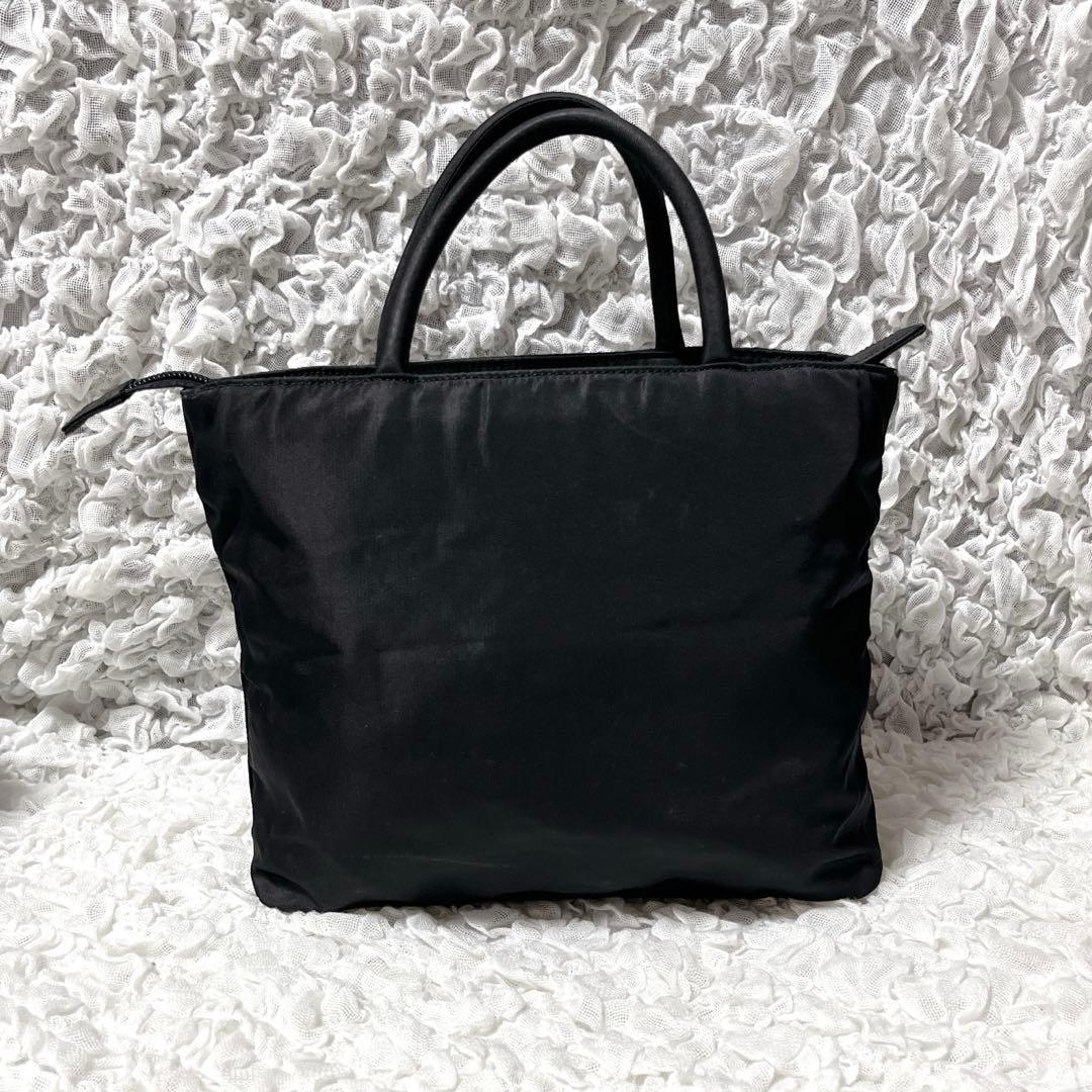 PRADA ブラック ナイロン トートバッグ　プラダ　ハンドバッグ　三角　黒
