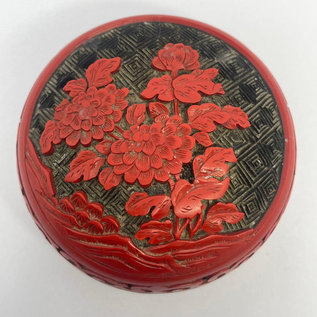 中国堆朱 香合 香道具 紫禁城 蓋物 彫漆 漆器 美術品 - メルカリ