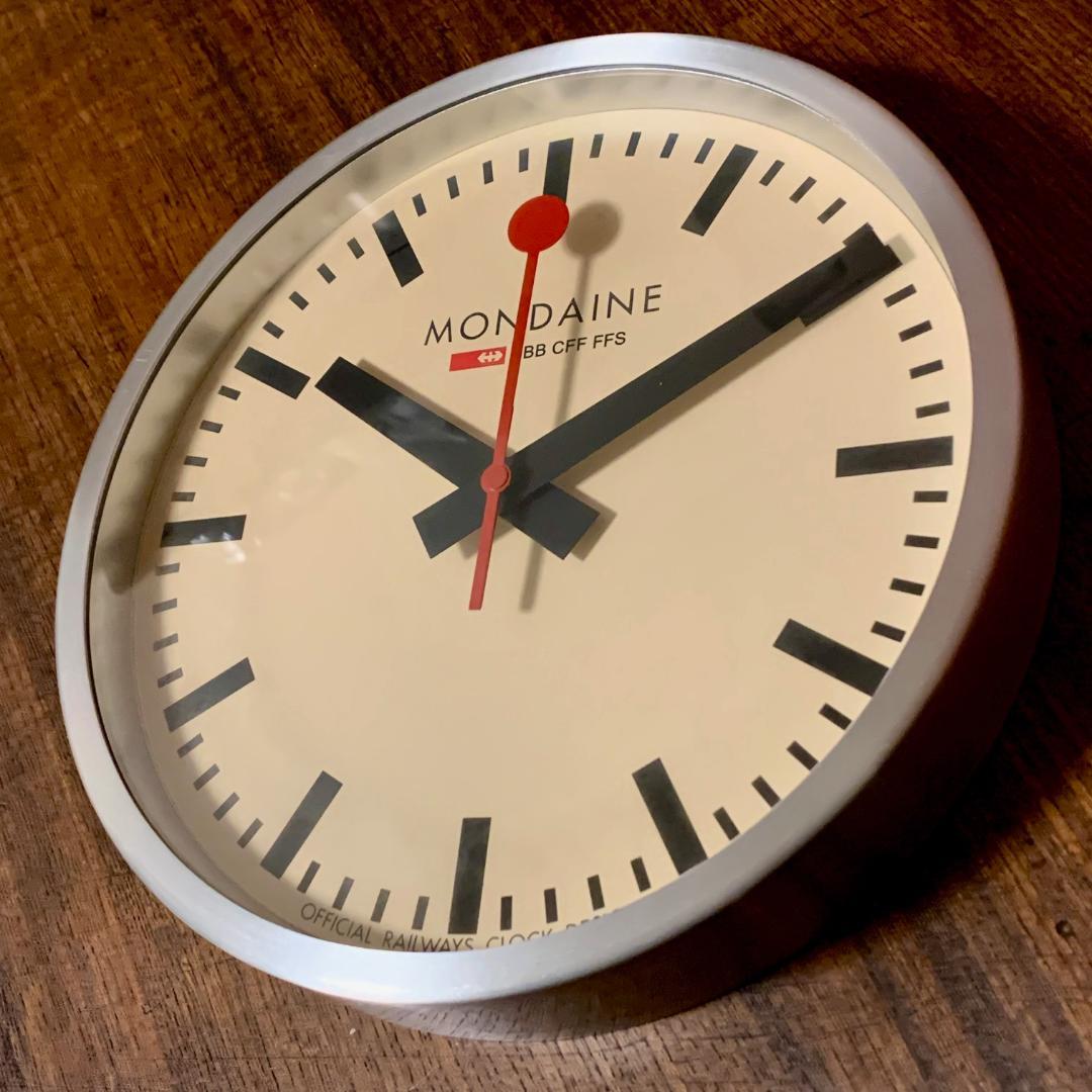 希少・MONDAINE モンディーン 壁掛け時計 25cm スイス国鉄公式