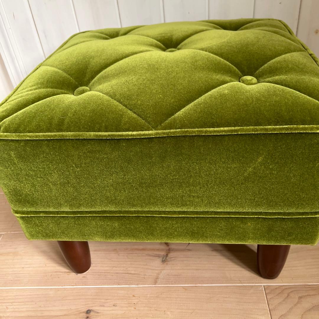 カリモク60 オットマン　モケットグリーン