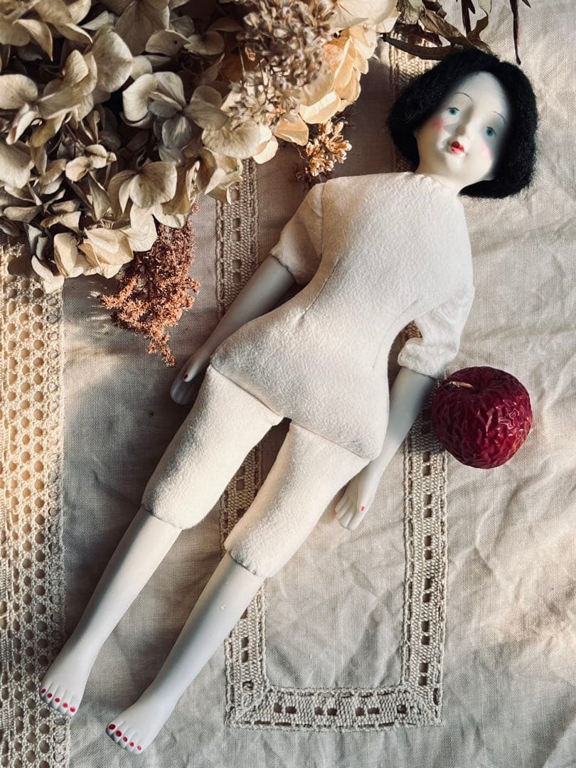 ビスクドール チャイナヘッドドール ハンドメイド 黒髪ちゃん - メルカリ