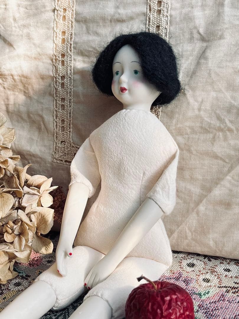 ビスクドール チャイナヘッドドール ハンドメイド 黒髪ちゃん - メルカリ