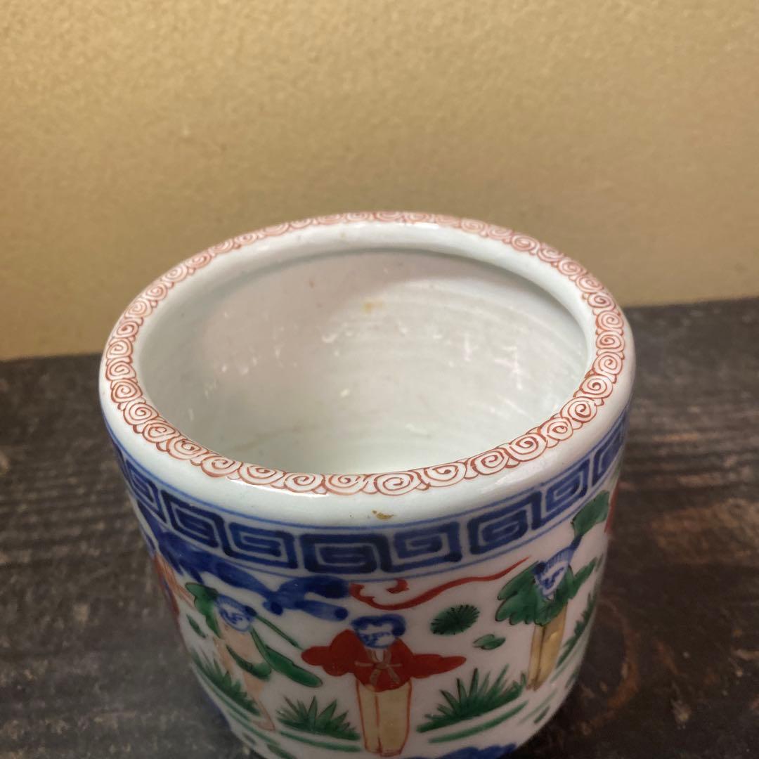 中国古玩　色絵人物図香炉A