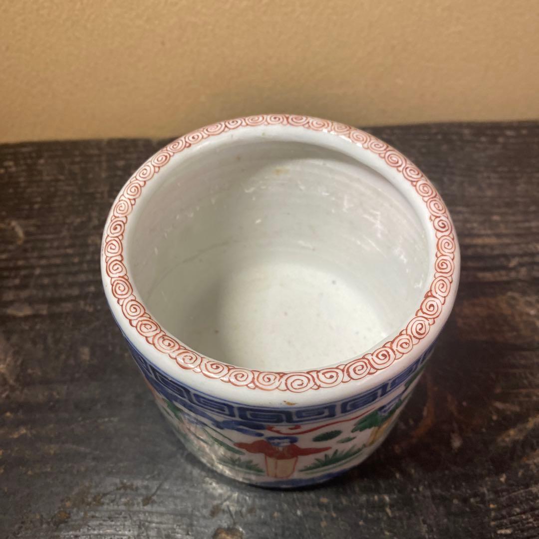 中国古玩　色絵人物図香炉A