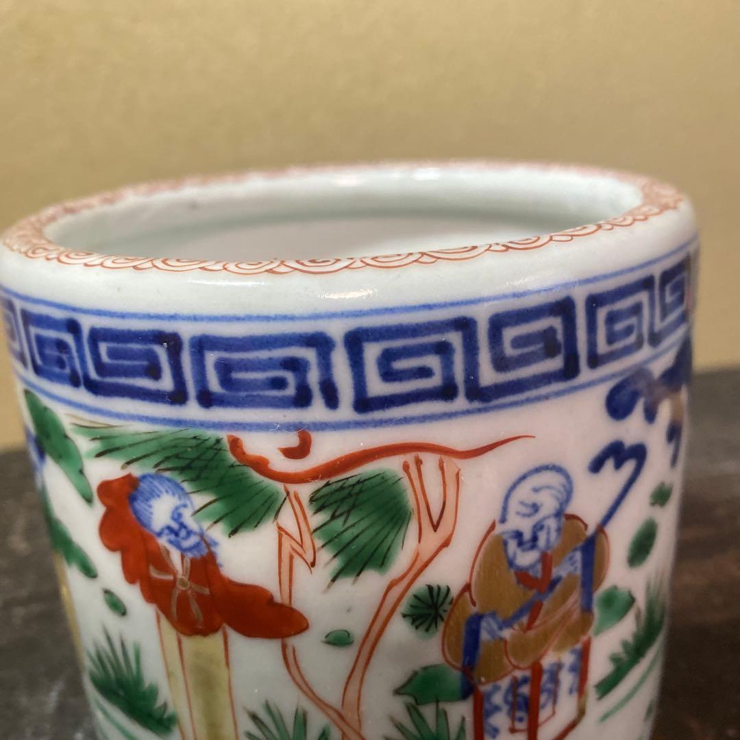 中国古玩　色絵人物図香炉A