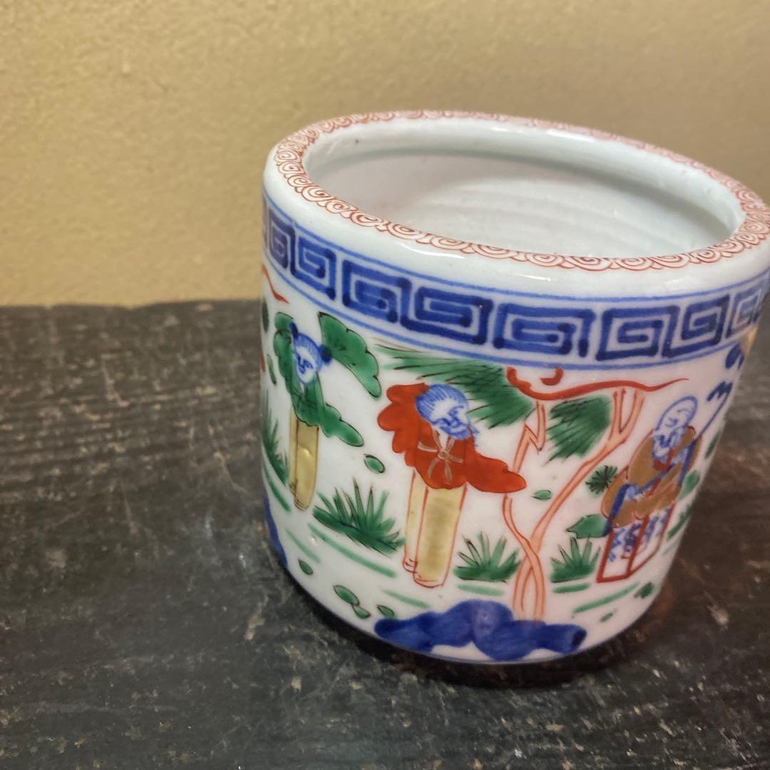 中国古玩　色絵人物図香炉A