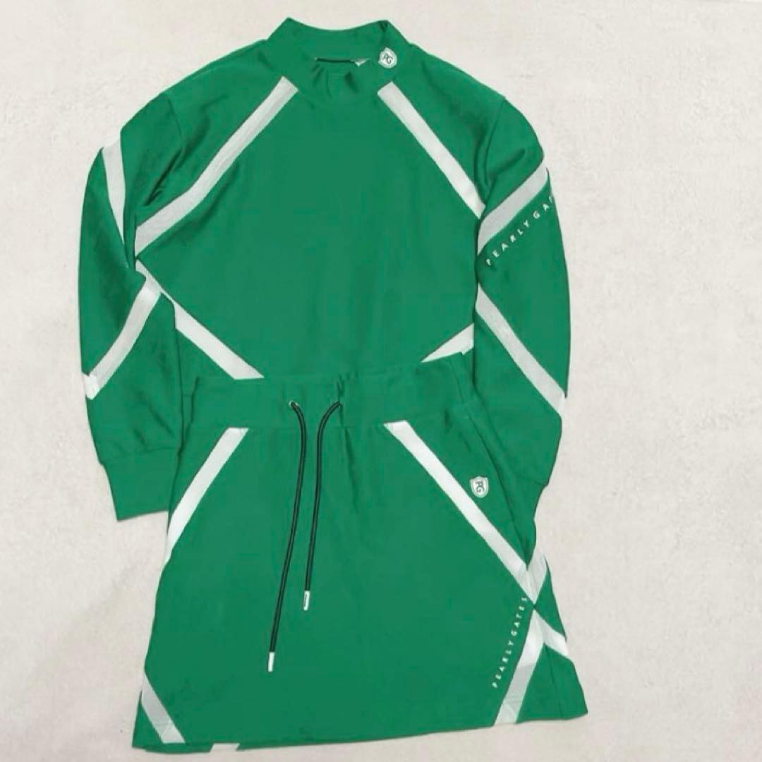 パーリーゲイツ　セットアップ　近年モデル　ニット　スカート　グリーン