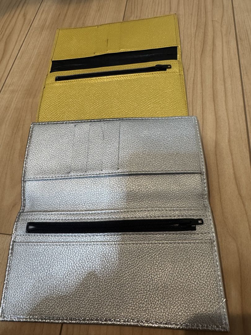 皇居　シルバー　限定 長財布 イエロー 金　黄色 　牛革　財布　風水　金運アップ