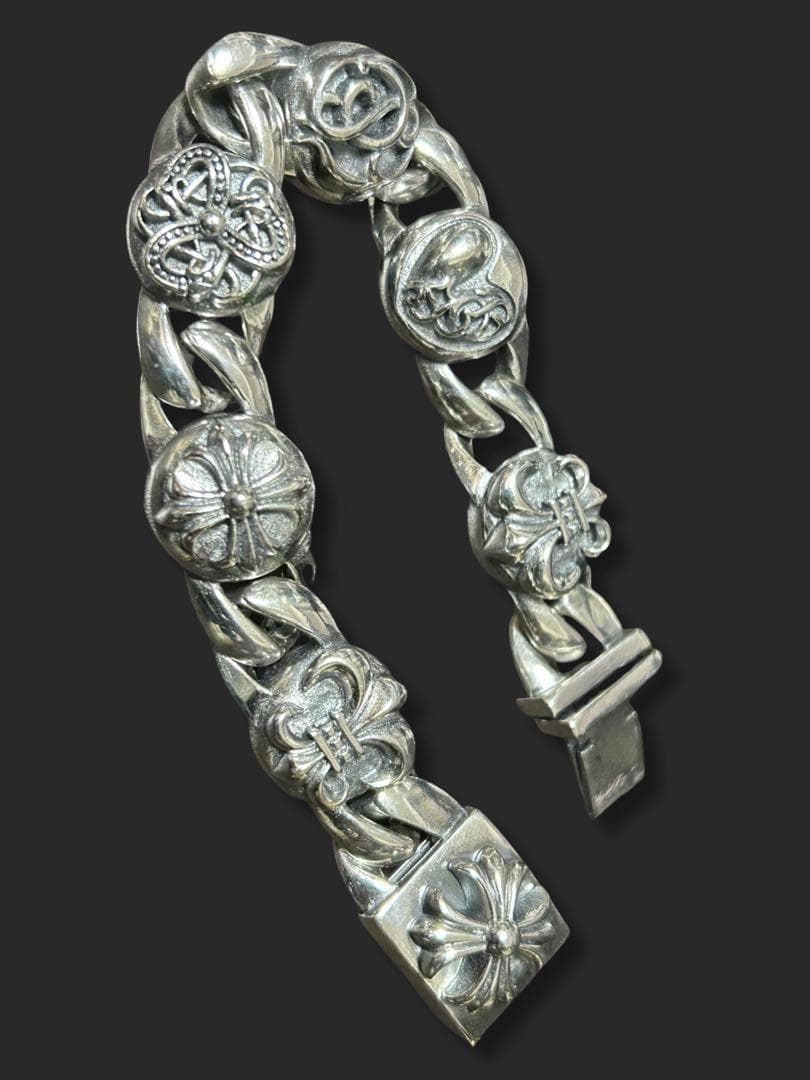 シルバー925 クロストライバルハートフレア ヴィンテージ チェーン