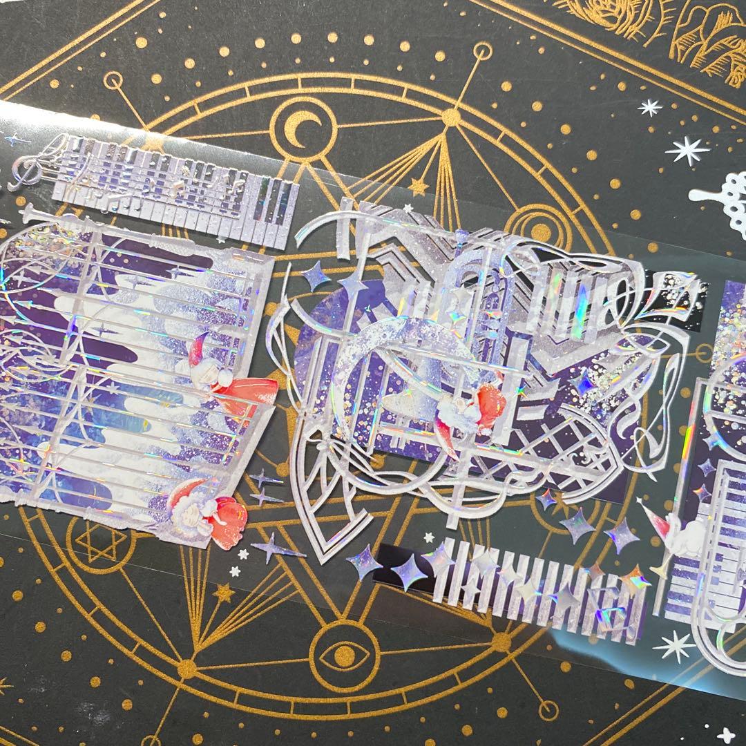 9290】海外 マステ 中古巻 貝殻光マスキングテープ 装飾背景系 紫