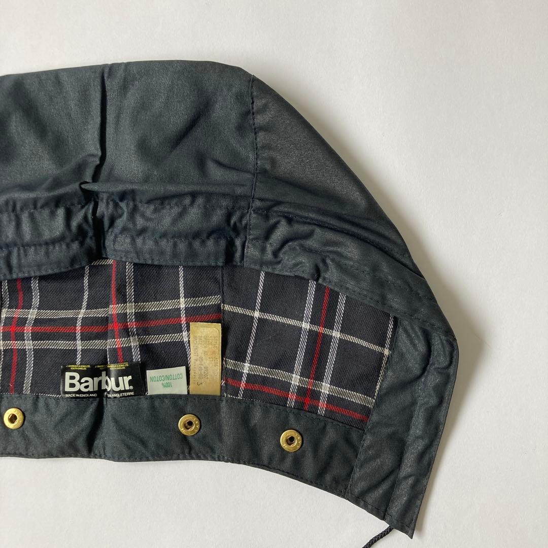 デッドストック 80s バブアー A106 ワックスドコットン フード ネイビー