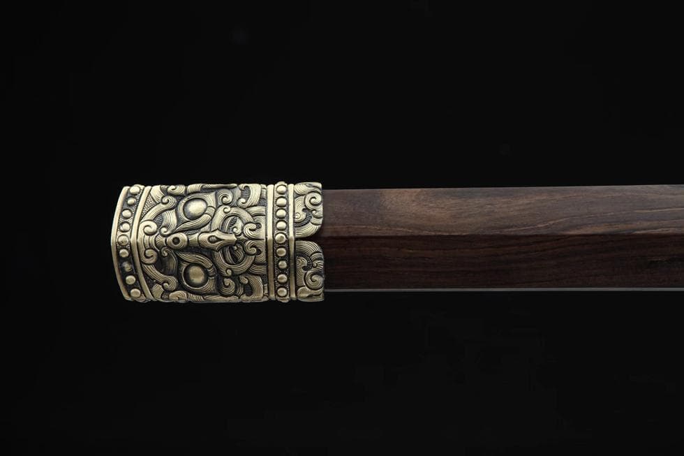 大男将軍刀（黒檀梢） 模造刀 居合刀 武士道 武具 漢剣 唐刀 龍泉剣 手鍛造打