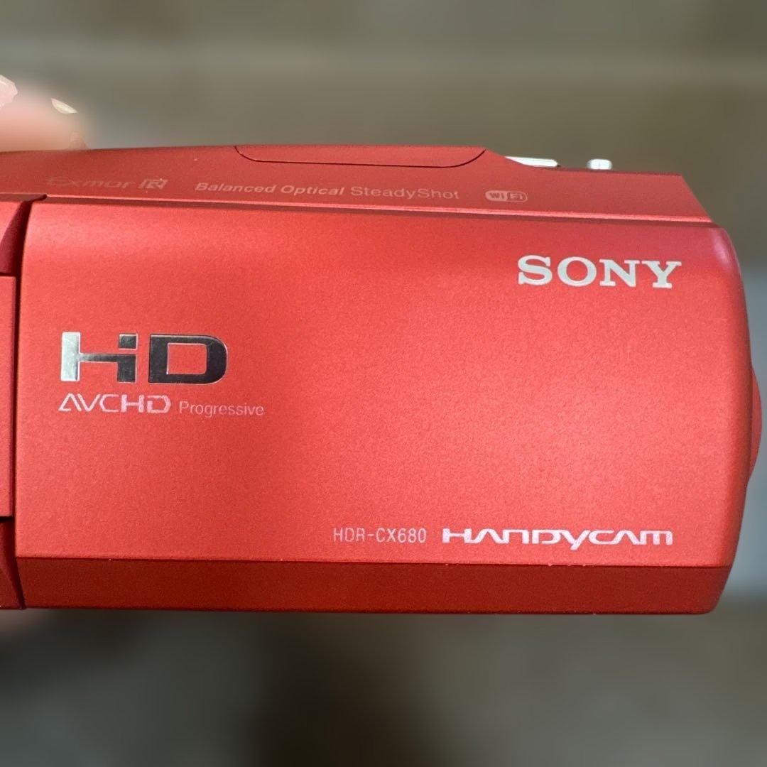 SONY HDR-CX680 ビデオカメラ レッド ハンディカム 動作確認済み