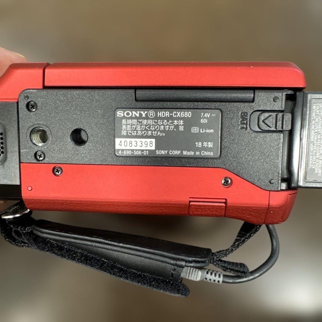 SONY HDR-CX680 ビデオカメラ レッド ハンディカム 動作確認済み