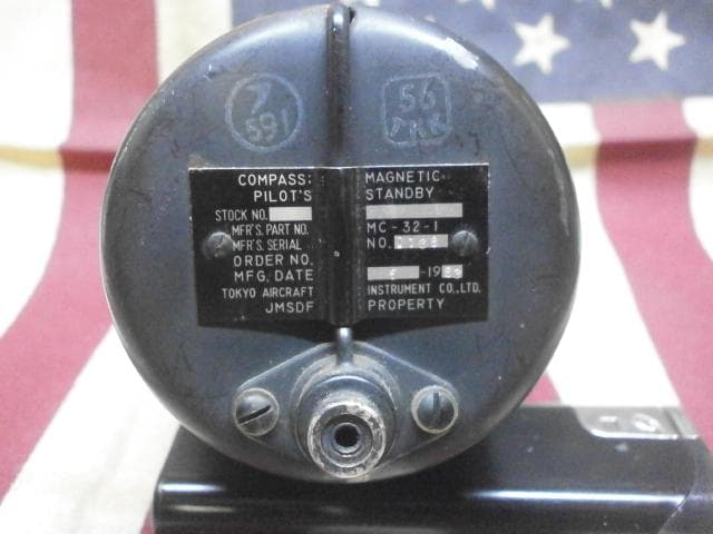 海上自衛隊　航空機用　方位計　磁気コンパス　本物