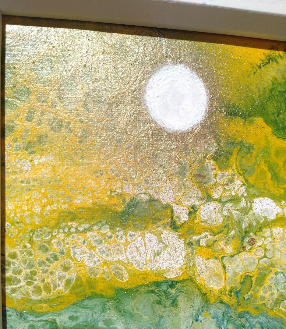 フルイドアート【太陽の鼓動】SMサイズ◆ポーリングアート◆キャンバスアート