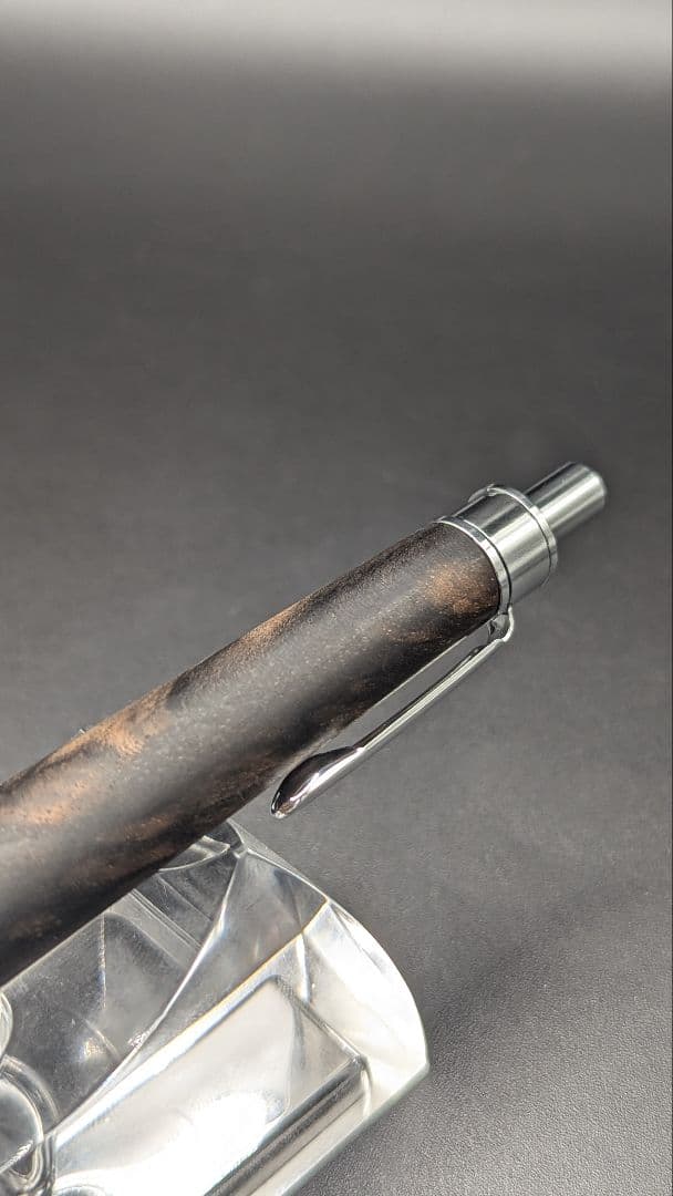 275ペン工房翌檜 極上 黒柿 孔雀杢 木軸シャーペン 木軸ボールペン