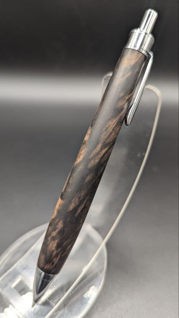 275ペン工房翌檜 極上 黒柿 孔雀杢 木軸シャーペン 木軸ボールペン