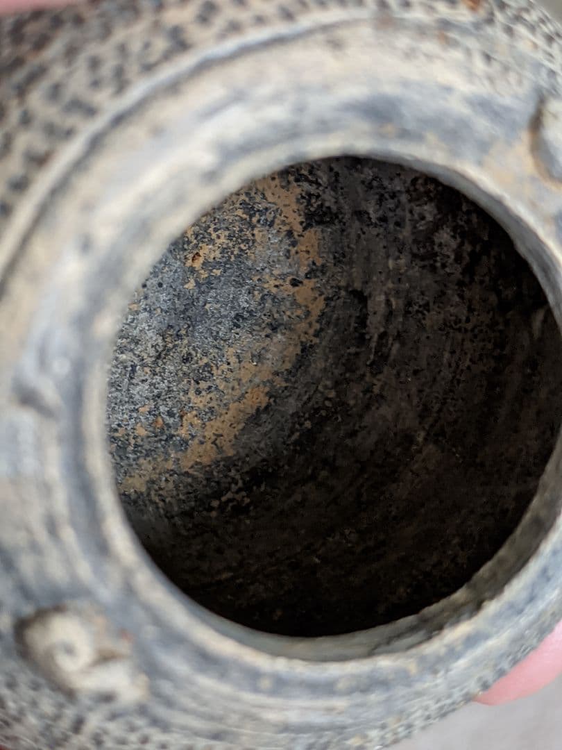 ♦朝鮮陶磁？李朝 高麗 新羅時代 印花文 小壺 コレクション 骨董品アンティーク