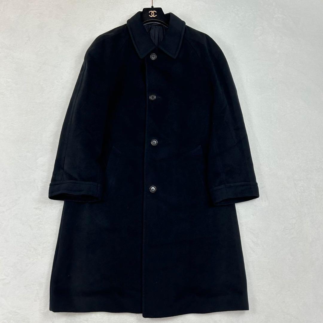 I248 L ロエベ カシミヤ100% ロングコート ネイビー メンズ