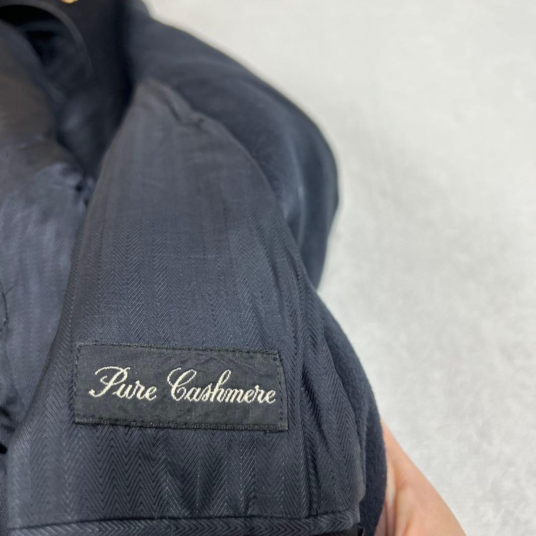 I248 L ロエベ カシミヤ100% ロングコート ネイビー メンズ