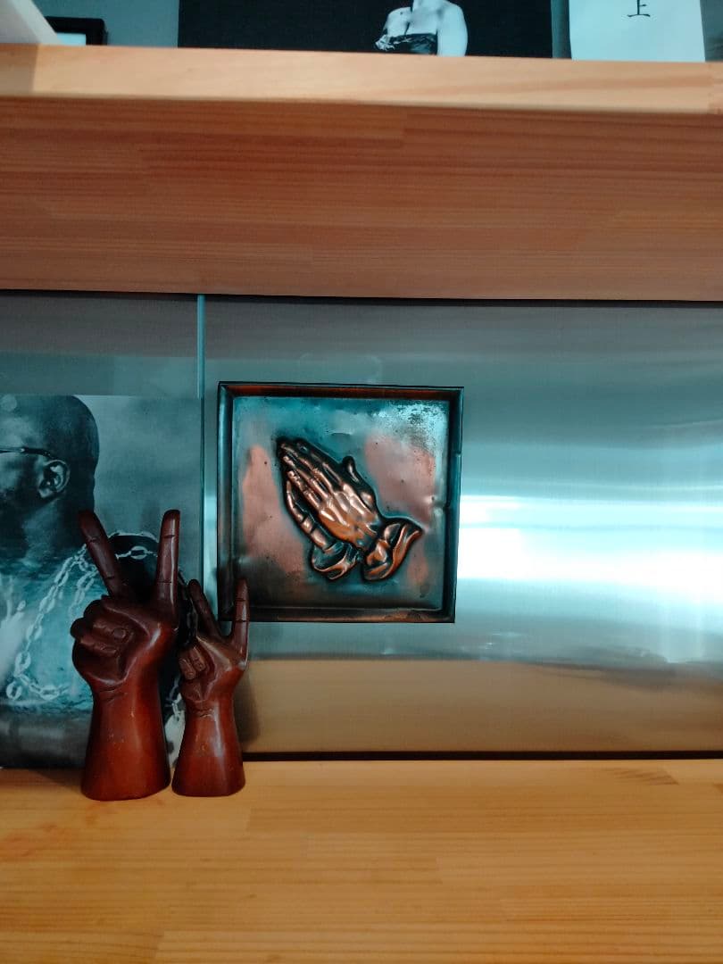 壁掛け ビンテージ 祈り手 合掌 ハンド 手 オブジェ 置物 ミッド