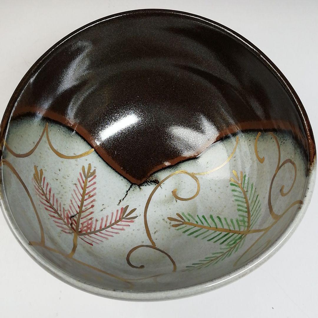 T853 数茶碗 十客『松唐草 掛分』『宮川香雪 造』 共箱 茶道具