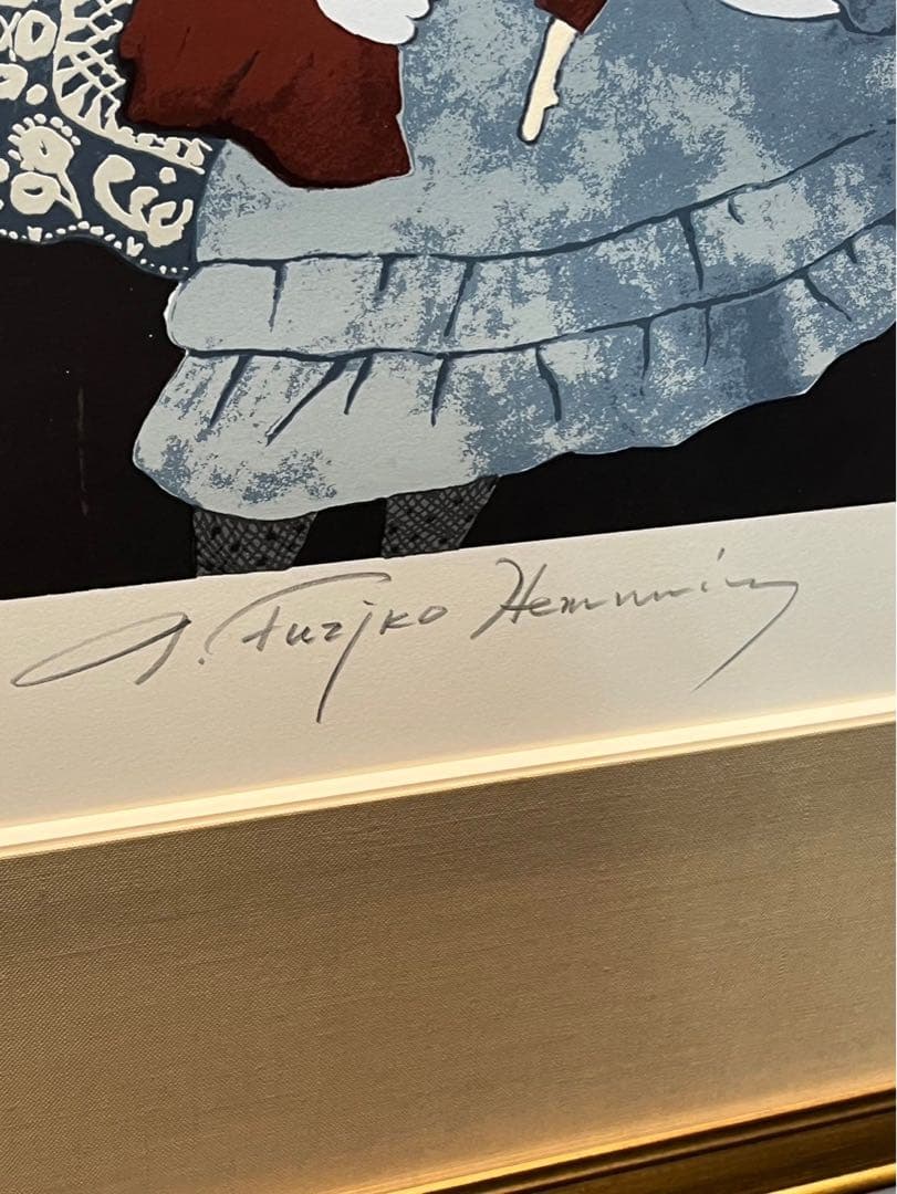 フジコ・ヘミング 「人形を抱く少女」2008年制作限定160 シルク