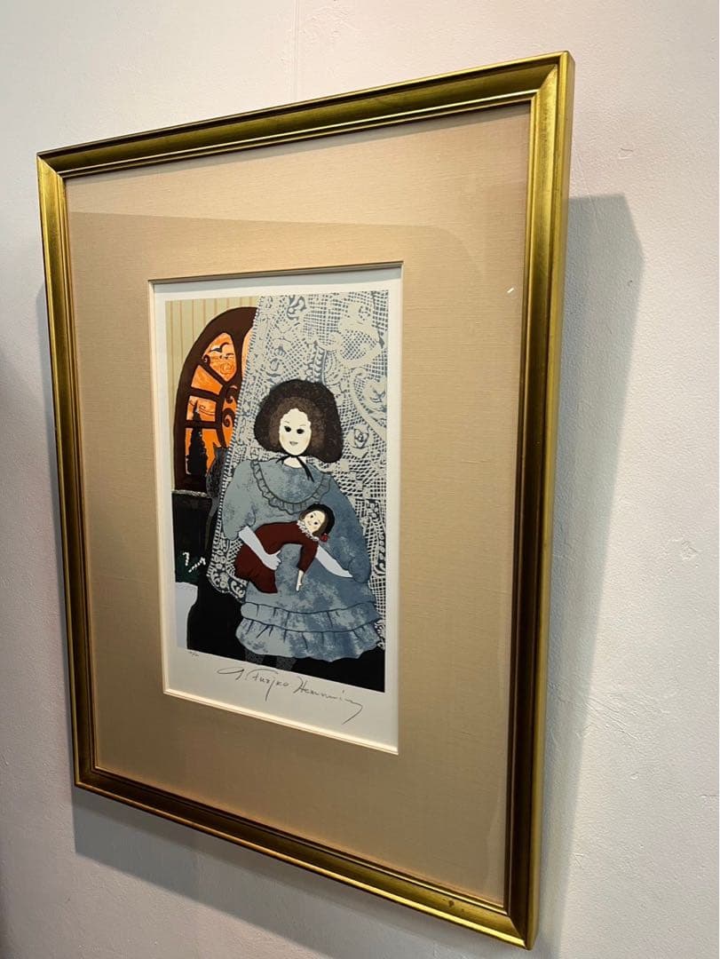 フジコ・ヘミング　「人形を抱く少女」2008年制作限定160 　シルクスクリーン