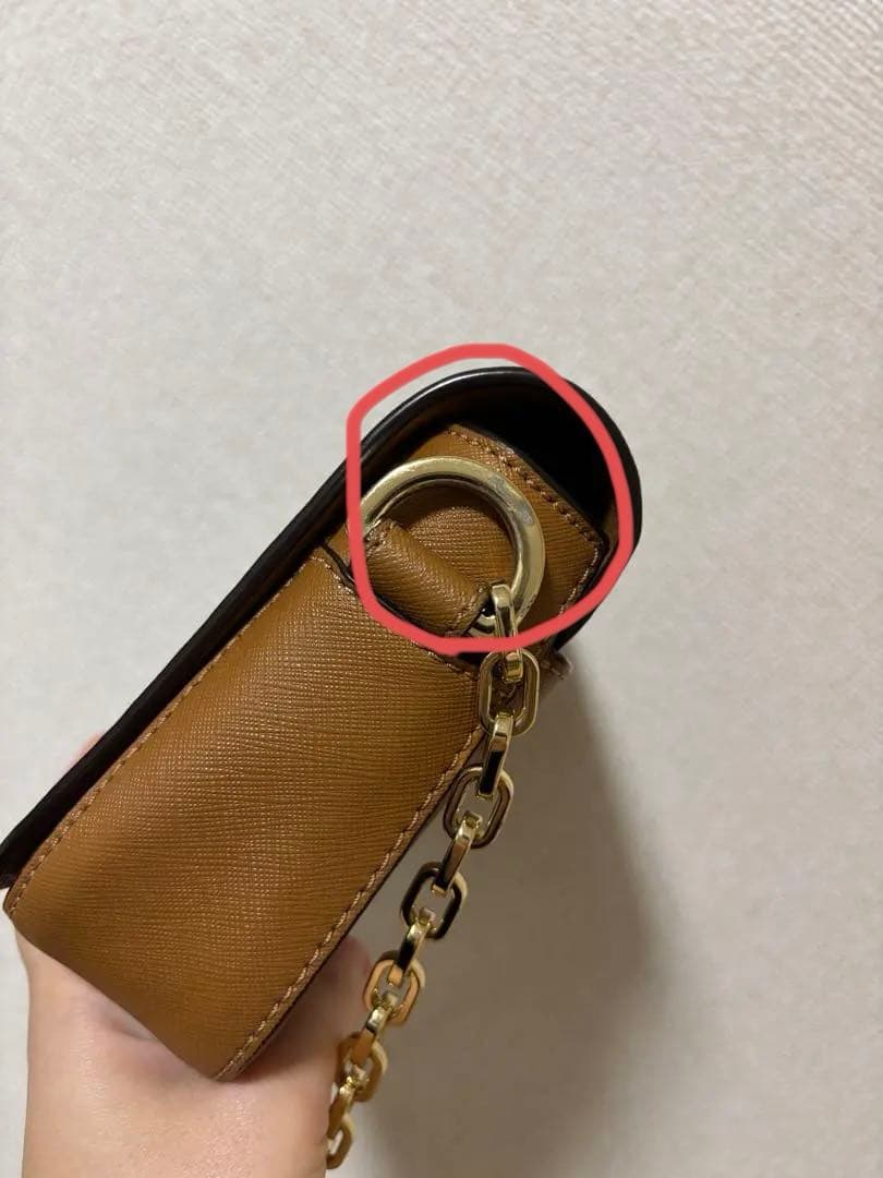 早い者勝ち　トリバーチ　チェーンショルダーバッグ　ブラウン