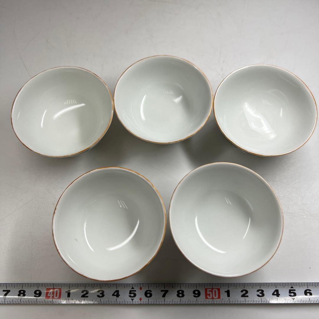 中国清時代 同治年製粉彩 煎茶碗5客 口径約6.5㎝ 東