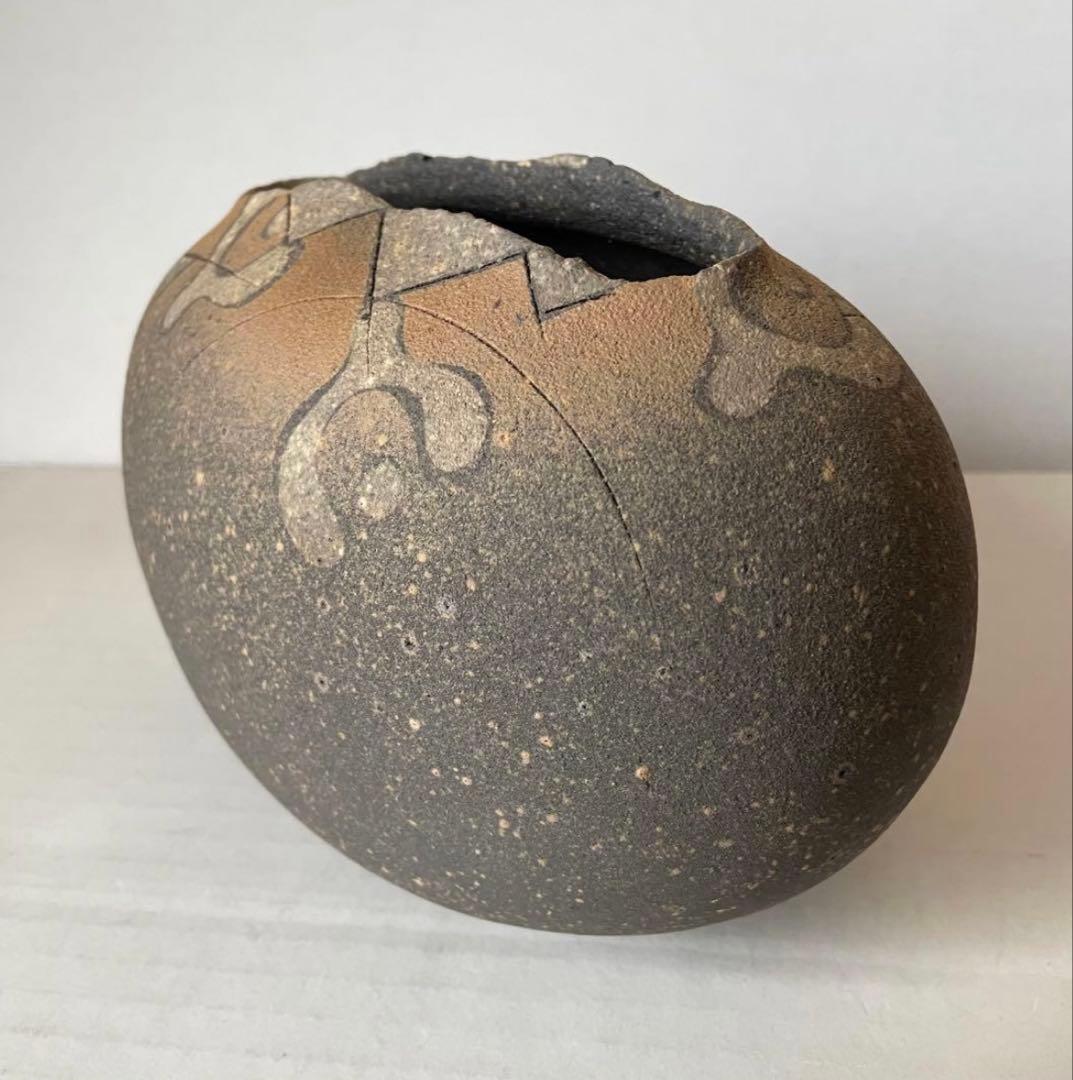 神谷英介　彩文扁壺